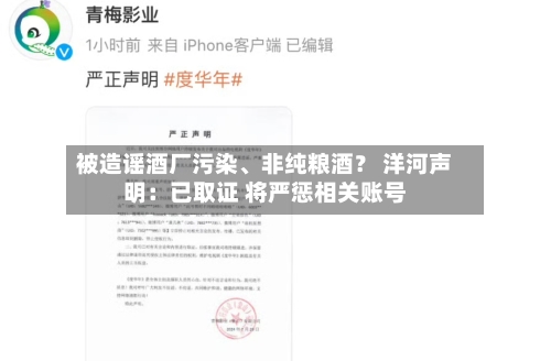 被造谣酒厂污染	、非纯粮酒？ 洋河声明：已取证 将严惩相关账号-第2张图片